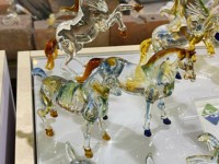 Ornement en verre fait main Cheval du Zodiaque Chinois, Art populaire religieux, Imitation antique, Décoration intérieure, Cadeau, Nouvel An Chinois, Objet de collection