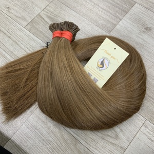 Pre-Bonded Straight Double Drawn Keratin I Tip Extensiones de Punta Resalte Rubio Ash I Tip Cabello humano de fábrica - Product Image 5