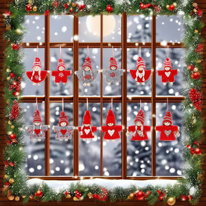 Adornos de muñecas de madera de fieltro para decoraciones navideñas - Product Image 4