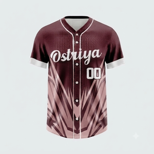 Cheap Price Wholesale Men's Custom Player Name <b>Baseball</b> Jersey Button Shirts Short Sleeve Front Anti-Bacterial 100% Polyester - Product Image 4