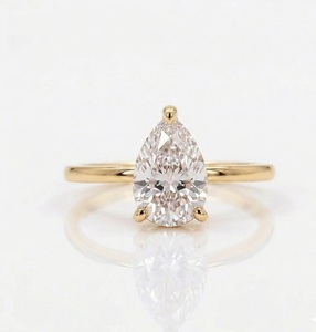 Anillo de Diamante Solitario de Oro Rosa de 14K con Certificado IGI, 1CT E VS1, Corte Pera, Diamante Cultivado en Laboratorio, Joyería Fina al por Mayor - Product Image 3