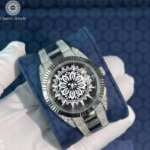 Montre de Luxe pour Homme Charm Jewels en Acier Inoxydable, Boîtier 40mm, Analogique Mécanique, Lunette Diamantée, Bracelet en Acier Inoxydable 20cm, Étanchéité 10 Bar - Product Image 3