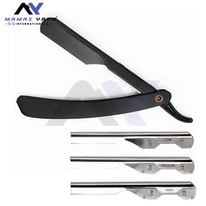 High Quality Stainless Steel Barber Shaving Razor American Straight Edge Black Matte Finish Foldable - Product Image 6