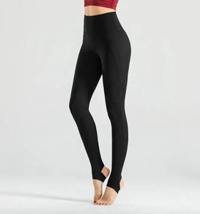 Leggings de Yoga Sólidos, Cintura Alta Elástica, Ecológicos, Elásticos en Cuatro Direcciones, Talla Grande, Secado Rápido, Transpirables, Spandex/Poliéster para Mujer - Product Image 1