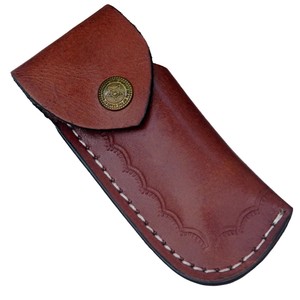 Cuchillo Plegable de Acero de Damasco con Mango de Madera de Olivo y Pakka, con Funda, para Bolsillo, EDC, Caza, Camping, Cuchillo Personalizado OEM - Product Image 5