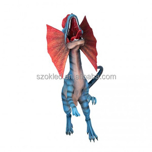 Bleu Dilophosaurus 2 Dynamite Boîte Dinosaure Halloween Citrouille Poussin Père Noël Chat Chaudron Oeuf De Pâques Maison Fibre De Verre Résine Artisanat - Product Image 1
