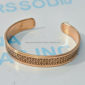 Traditional Handmade Pure <b>Copper</b> Bangle Arthritis Relief Therapy Adjustable Cuff <b>For</b> Women And <b>Men</b> - Product Image 2