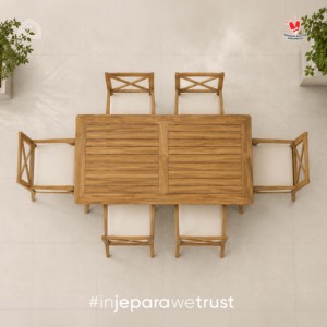 Timeless Solid Teak Wood Outdoor Dining <b>Set</b> <b>Restaurant</b> Patio Garden Resort Hotel Furniture Handmade Indonesia Durable Weather - Product Image 3