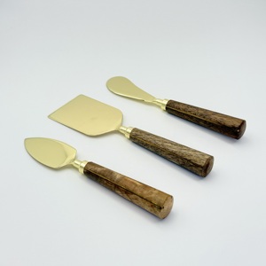 Cortador de Queso de Diseño Moderno y Único con Mango de Madera, Juego de Queso de Acero Inoxidable, Precio Más Bajo en India - Product Image 4