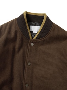 Blousons universitaires en laine pour hommes, vente en gros, streetwear, hiver, manches en cuir, vêtements de sport décontractés - Product Image 3