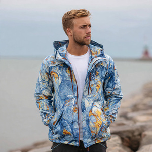 Waterproof Wind Resistant Soft Shell Jacket Men Waterproof Zipper Soft Shell Jackets Men's Hiking Softshell Hoodie Mens - Product Image 1