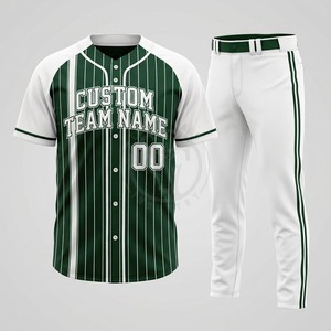 Uniformes de béisbol personalizados con gráficos de patrocinadores, malla transpirable de poliéster, sublimación completa en los colores del equipo. - Product Image 1