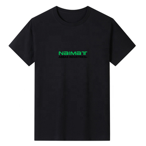 ไนมัตเสื้อยืดแขนสั้นสีดำสำหรับผู้ชายพิมพ์ลายด้านหน้าคอกลมผ้าฝ้ายทรงพอดีตัว - Product Image 1