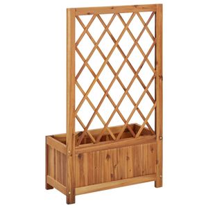 Jardinera Elevada Mediana de Madera de Acacia Sólida, Color Natural, Macetas y Jardineras - Product Image 5