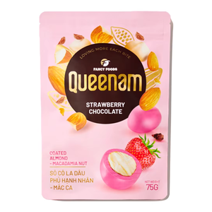Dragées au chocolat HALAL 75G, chocolat à la fraise enrobé d'amandes et de noix de macadamia, fabricant de snacks, vente de services OEM/ODM - Product Image 1