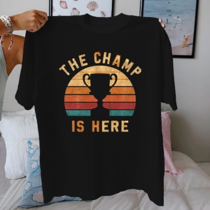 Trofeo THE CHAMP IS HERE Camiseta de algodón puro para mujer ajuste cómodo - Product Image 5