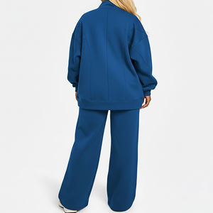 OEM/ODM Chándal de Invierno de Felpa 100% Algodón, Bordado, Color Sólido, Talla Grande para Mujer, con Logotipo Personalizado Serigrafiado, Grueso - Product Image 6