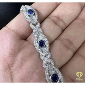 Custom Iced out Eye Link <b>Bracelet</b> VVS1 Quality Moissanite Diamond Pass Diamond Teste Heavy Quality 925 Sterling <b>Silver</b> - Product Image 6