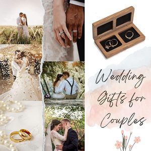 Wood Double <b>Ring</b> Box for Wedding Ceremony - Engraved Wooden <b>Ring</b> <b>Holder</b> for 2 <b>Rings</b> <b>Engagement</b> Proposal Wedding Ceremony <b>Ring</b> - Product Image 4