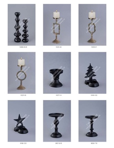 Support de bougie de table en métal couleur antique, lot de 2, pour mariage et Pâques, vaisselle décorative de luxe faite à la main, vente en gros d'usine - Product Image 2