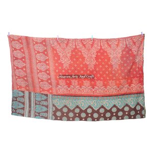 Indian Reversible Vintage Kantha Quilts Pure Cotton Made Kantha Quilt Indian Reversible Hand <b>Stitched</b> Heavy <b>Throw</b> Old Sari - Product Image 6