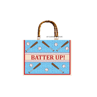 Sac fourre-tout perlé à thème baseball, très tendance |   Fermeture éclair personnalisée faite à la main avec perles de rocaille, motif rayé, approuvée pour les stades