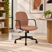 Chaise de bureau ergonomique moderne en tissu de lin avec cadre en PP, hauteur réglable, pivotante, pour la maison, le bureau, l'école, l'hôtel, l'hôpital
