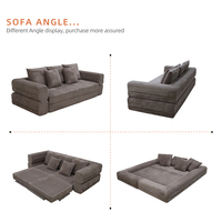 2-in-1 3-Sitzer Modulares Komprimiertes Sofa Luxuriöses Vakuum-Schaumstoffsofa Komprimiert für Wohnzimmer Knochenloses Couch-Sofa