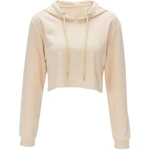 Sudaderas informales con estampado de logotipo personalizado para mujer, Top corto de manga larga, ropa de gimnasio, Sudadera con capucha, ropa de calle al por mayor personalizada OEM - Product Image 4