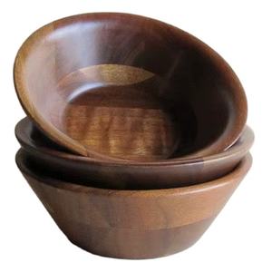 Tazón de Ensalada de Madera de Acacia, Tazón para Servir Ensaladas, Facilita Mezclar las Ensaladas, Tazón Pequeño de Madera Pulida de Acacia - Product Image 1