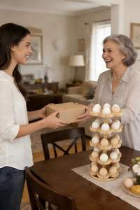 Wooden <b>Egg</b> Rack 5-Tier Storage Stand for Kitchen Countertop <b>Egg</b> Holder Organizer Natural Finish Dishwasher Freezer Safe - Product Image 5