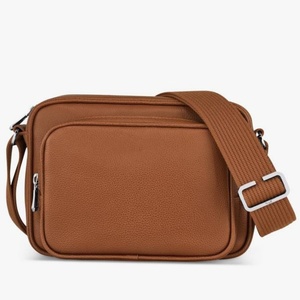 Vintage Style Premium Brown Leather Crossbody Chest Bag Durable Multi Pocket <b>Sling</b> <b>Shoulder</b> Bag Adjustable Strap Bulk Supply - Product Image 4