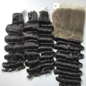 Cheveux crus vietnamiens soyeux de haute qualité Paquets de vague profonde Couleur naturelle Vendeurs en gros Pleine cuticule alignée - Product Image 1