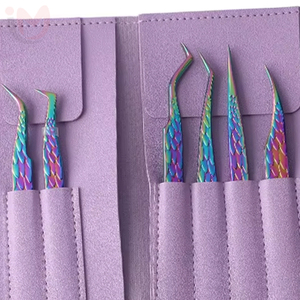 Pinzas para Pestañas, Juego de 5 Pinzas para Extensiones de Pestañas, Acero Inoxidable Japonés, Punta Curva y Lisa, 5 Pinzas para Pestañas 90 - Product Image 4