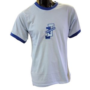 เสื้อยืดสีขาวชาย คอริมสีตัดกัน สไตล์ลำลอง สตรีทแวร์ ใส่สบาย แฟชั่นไลฟ์สไตล์ เสื้อผ้าสำหรับใส่ทุกวัน เสื้อท่อนบน - Product Image 1