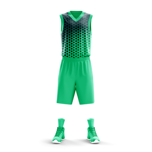 Tenue d'entraînement de basketball personnalisée, maillot et short en polyester respirant, impression par sublimation intégrale, sangle réglable, athlétique - Product Image 1
