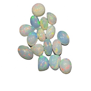 Opale d'Éthiopie blanche non traitée, cabochon certifié IGI, formes variées, 90,20 carats, matériau naturel de haute qualité pour bijoux - Product Image 1