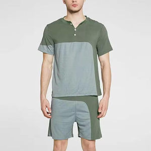 Conjunto Deportivo de Verano para Hombre, Estilo Casual, Fabricación OEM, Camiseta y Pantalones Cortos, 100% Algodón, Liso, con Bolsillo Lateral, Transpirable - Product Image 4