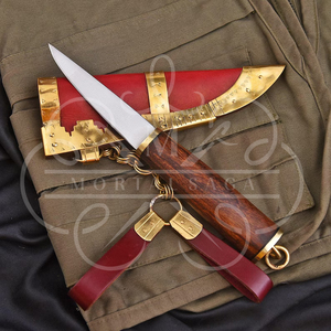 Cuchillo Birka Tradicional para Exteriores MORTAL SAGA, con Funda de Madera, Hoja de Damasco Pukkoo, Hecho a Mano, Estilo Escandinavo, para Supervivencia y Camping - Product Image 3