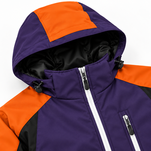 Veste d'hiver softshell pour homme avec logo d'entreprise personnalisé, idéale pour la randonnée et le camping, à capuche, fermeture éclair intégrale, blocs de couleur, poche poitrine, poches chauffe-mains, pour le travail - Product Image 4