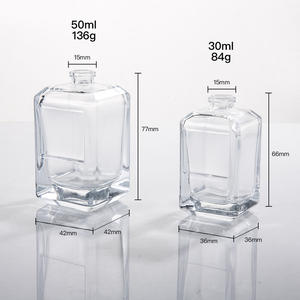 Fragrance High Quality in Stock Rectangle Crimp 30ml 50ml Glass Bottle Perfume <strong>Spray</strong> Bottle with Label <strong>Window</strong> - Product Image 3