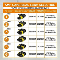 18AWG Voiture Mâle Femelle Étanche Fil Électrique Connecteurs Plug Socket Kit Avec 10cm Fil Superseal 1.5mm Série 282107-1