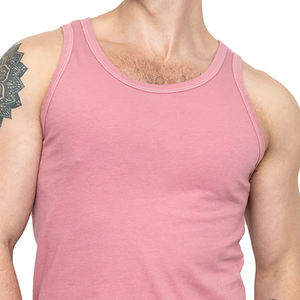 Service OEM – Débardeurs de yoga sportifs respirants pour hommes, sur mesure, couleur unie, décontractés, en coton tricoté, sans manches, avec logo personnalisé, grandes tailles - Product Image 4