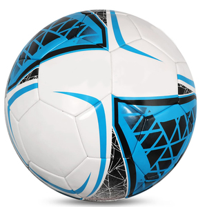 Nouveau design tendance Ballon de football blanc cyan bleu noir à motif géométrique Durable Qualité match Entraînement extérieur - Product Image 1