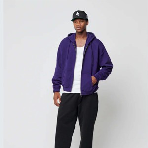 Premium Mens Full <b>Zip</b> <b>Hooded</b> Sweatshirt Heavy Cotton Fleece Outdoor Sports Jacket OEM ODM Manufacturing Factory - Product Image 3