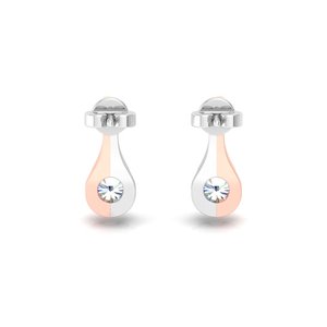Pendientes de Oro Sólido de 10k, 14k, 18k con Diamante Cultivado en Laboratorio de Corte Redondo, Diseño Minimalista, para Regalo, Fiesta, Aniversario y Uso Diario - Product Image 3