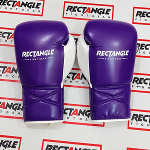 Gants de boxe professionnels à lacets, gants d'entraînement et de combat, équipement de protection en cuir durable pour la boxe et les arts martiaux professionnels - Product Image 1