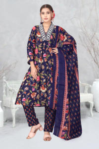 Conjunto de kurta azul estampado de la colección Magic con cuello en V para propietarios de boutiques, precio al por mayor, tallas de M a 3XL - Product Image 4