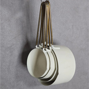 Customized Stainless Steel <b>Measuring</b> Cups And Spoon Set With Ivory Color Powder Coating Wire Made Handle Admirable Look Set - Product Image 4