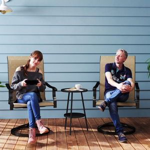 Lot de 2 chaises pivotantes de patio, ensemble de bancs de jardin d'extérieur, conçus pour l'utilisation en jardin, ancien SKU 64596337 - Product Image 3